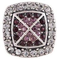 (image for) Snap Jewelry Rhinestone - Square Halo Clear & Purple