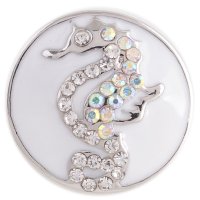 (image for) Snap Enamel Jewelry - Sea Horse White & AB Crystal