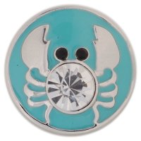 (image for) Snap Jewelry Enamel - Crab Blue with Clear Crystal Black Eyes