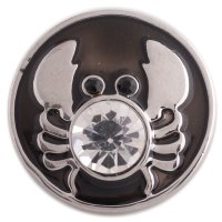 (image for) Snap Jewelry Enamel - Crab Black with Clear Crystal & Black Eyes