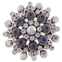 (image for) Snap Jewelry Rhinestone Flower Purple, Clear & AB