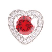 (image for) Snap Jewelry Large CZ - Heart Red