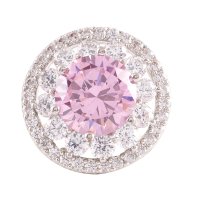 (image for) Snap Jewelry Large CZ - Halo Designer Clear & Light Pink