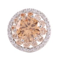 (image for) Snap Jewelry Large CZ - Halo Designer Clear & Topaz