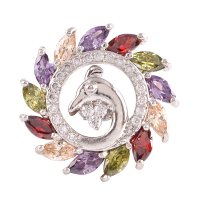 (image for) Snap Jewelry Large CZ - Peacock Multi-color