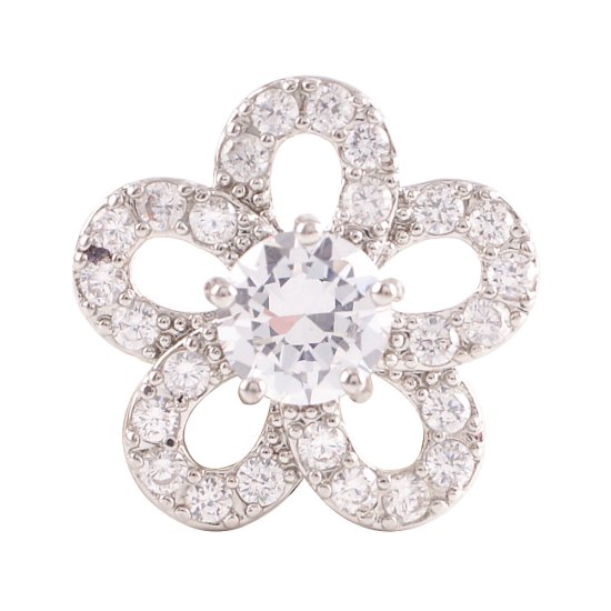 (image for) Snap Jewelry Large CZ - Flower Clear - Click Image to Close