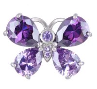 (image for) Snap Jewelry Large CZ - Butterfly CZ Purple