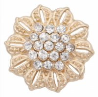 (image for) Snap Jewelry Rhinestone - Clear Center Cluster Gold-Tone