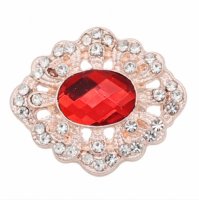 (image for) Snap Jewelry Rhinestone - Oval Ruby Antique Rose Gold-Tone