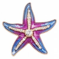 (image for) Snap Jewelry Enamel - Star Fish Red & Purple Gold-Tone