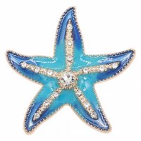 (image for) Snap Jewelry 18-20mm Enamel Starfish Blue & Gold