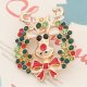 (image for) Snap Jewelry Enamel - Christmas Wreath Rhinestone Enamel Rudolf