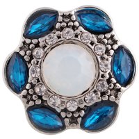 (image for) Snap Jewelry Rhinestone - Antique Designer Halo Zircon Teal & AB