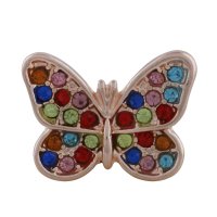 (image for) Snap Jewelry Rhinestone - Butterfly Rose Gold Multi Color