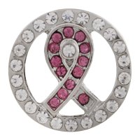 (image for) Snap Jewelry Rhinestone - Cancer Awareness Ribbon in Pink