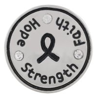 (image for) Snap Jewelry Rhinestone Cancer Awareness Faith, hope & Strength