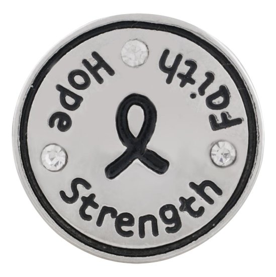 (image for) Snap Jewelry Rhinestone Cancer Awareness Faith, hope & Strength - Click Image to Close