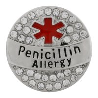 (image for) Snap Jewelry Metal - Medical Alert - Penicillin Allergy