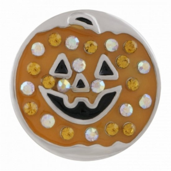 (image for) Snap Enamel Ceramic Jewelry - Holiday Pumpkin Halloween - Click Image to Close