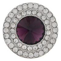 (image for) Snap Jewelry Rhinestone - Clear Double Halo & Purple Center