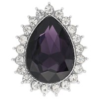 (image for) Snap Jewelry Rhinestone - Amethyst Pear Shape & Clear Stones