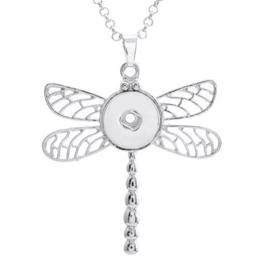 (image for) Snap Jewelry Dragonfly Necklace 28" Rolo Chain fits18-20mm - Click Image to Close