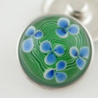 (image for) Snap Jewelry Glass - Flower - Green & Blue