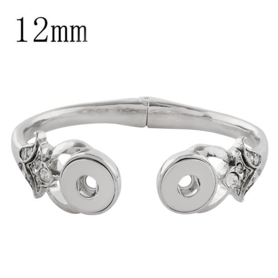 (image for) Mini Snap 12mm - Bracelet Hinged Cuff Designer Holds 2 Snaps - Click Image to Close