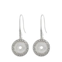 (image for) Mini 12mm Snap Jewelry Dangling Hooks Silver Rhinestone Halo