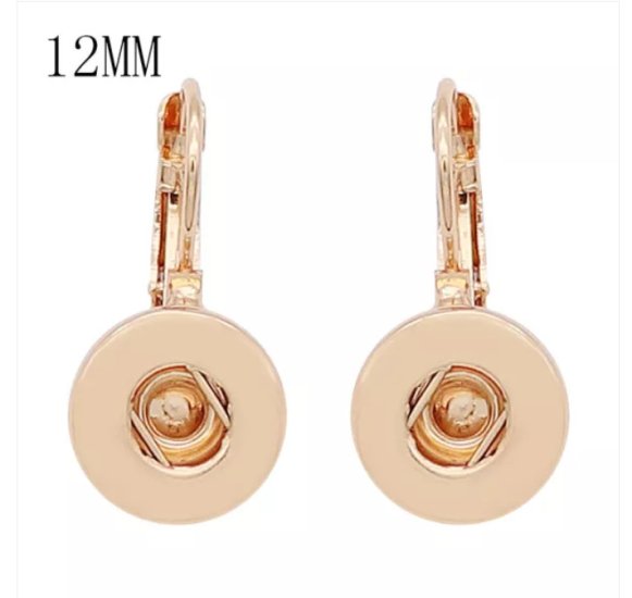 (image for) Mini Snap 12mm Earring Leverback Gold Tone Petite - Click Image to Close