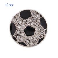 (image for) Mini 12mm Snap - Rhinestone Soccer Ball