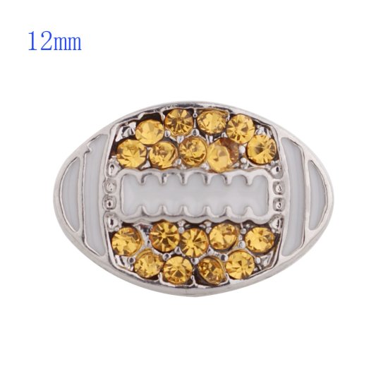 (image for) Snap Jewelry Rhinestone Football - Click Image to Close