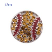 (image for) Mini Snap Jewelry Softball Rhinestone Stud fits 12mm Petite Ginger Style Charm