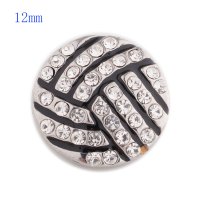 (image for) Mini Snap 12mm - Volleyball with Clear Rhinestones