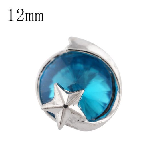 (image for) Mini 12mm Rhinestone Snap Shooting Star Blue - Click Image to Close