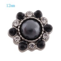 (image for) Mini Snap 12mm - Rhinestone Stone Black