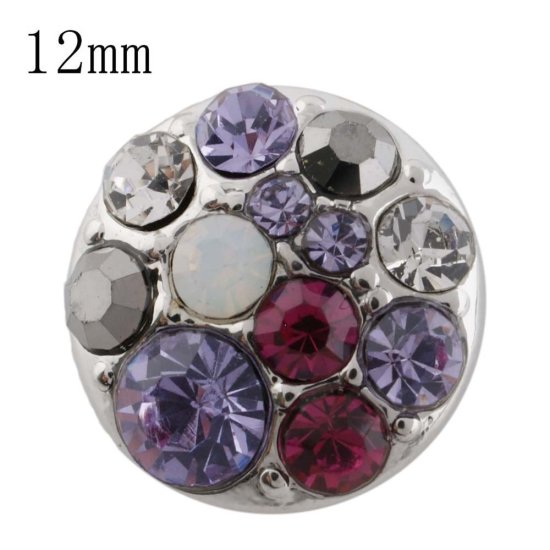 (image for) Mini 12mm Snap On Rose Gold - Cluster Shades of Purple - Click Image to Close