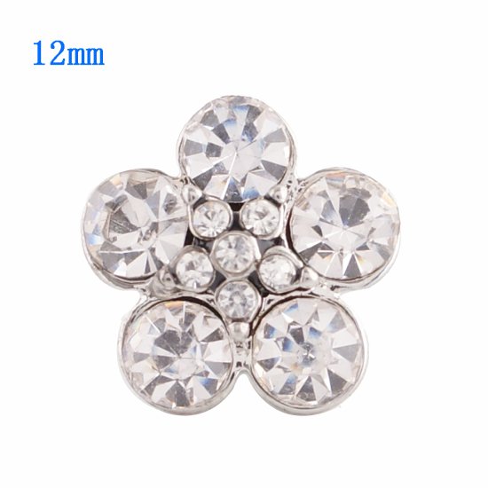 (image for) Mini 12mm Snap Jewelry rhinestone Cluster Clear - Click Image to Close