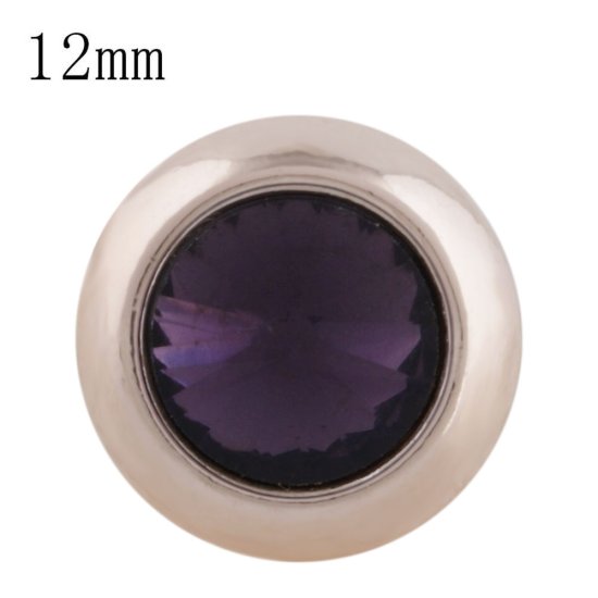 (image for) Mini 12mm Snap Jewelry Rose Gold Rhinestone Stud - Dark Purple - Click Image to Close