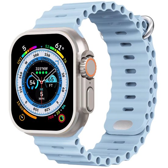 (image for) Light Blue Apple Ocean Silicone Bands 42mm 44mm 45mm 49mm - Click Image to Close