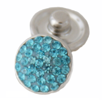 (image for) Mini Snap Jewelry Light Blue Rhinestone Stud fits 12mm Petite Ginger Charm