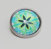 (image for) Snap Jewelry Photo - Flower Pattern - Teal & Blue