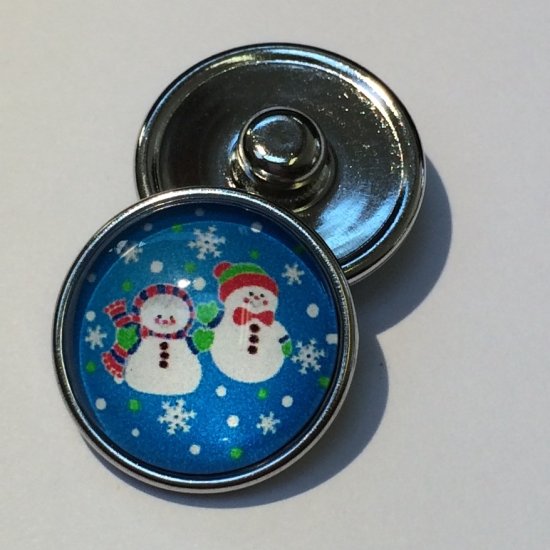 (image for) Snap Jewelry Photo - Holiday - Snowman & Snow - Click Image to Close