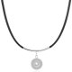 (image for) Snap Jewelry Black Leather Double Wrap Necklace 14" + 2.5" Ext.