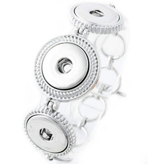 (image for) Snap Jewelry Triple Toggle Bracelet Holds Three 18-20mm Snaps - Click Image to Close