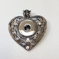 (image for) Snap Jewelry Pendant - Open Heart & Scroll