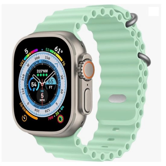 (image for) Pistachio Apple Ocean Silicone Bands 38mm 40mm 41mm - Click Image to Close