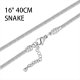 (image for) Stainless Steel 2.5*3MM Snake Chain - 16" & Extender