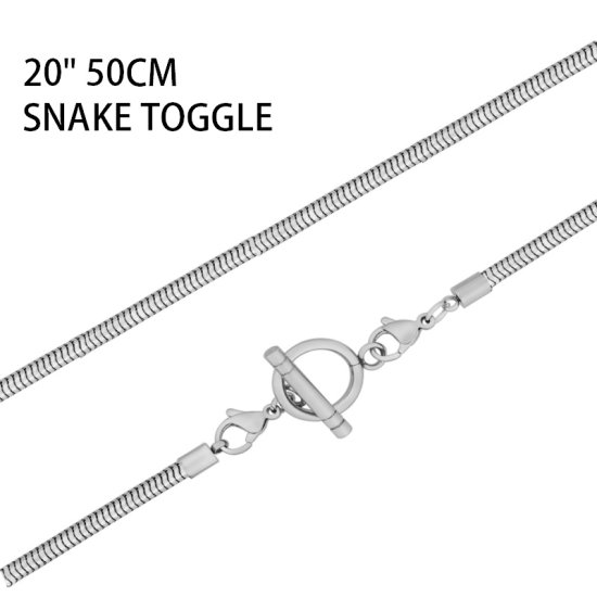 (image for) Stainless Steel 3.2mm Snake Toggle Chain - 20" - Click Image to Close