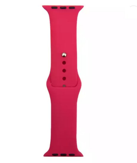 (image for) Chinese Red Silicone Loop Strap Compatible with Apple Watch Bands 42mm 44mm 45mm 49mm Small - Click Image to Close